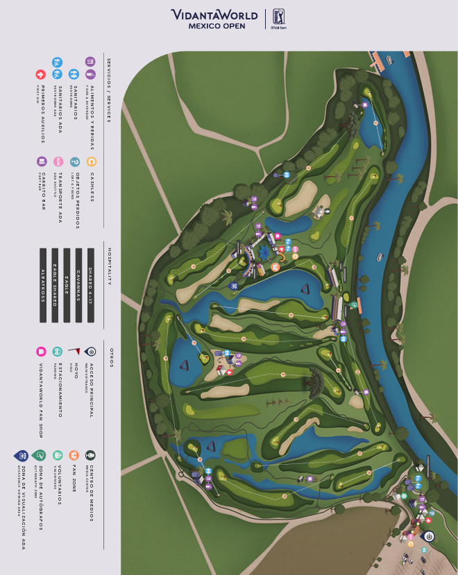 Plano ilustrado del campo Greg Norman, proporcionado por el usuario